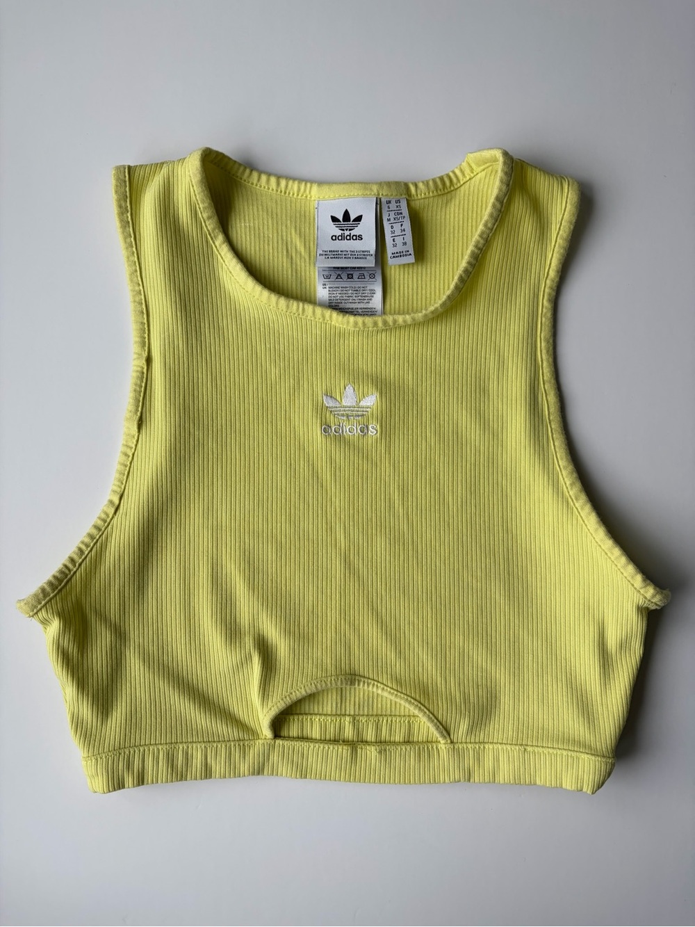 adidas Yellow Ribbed Tank
